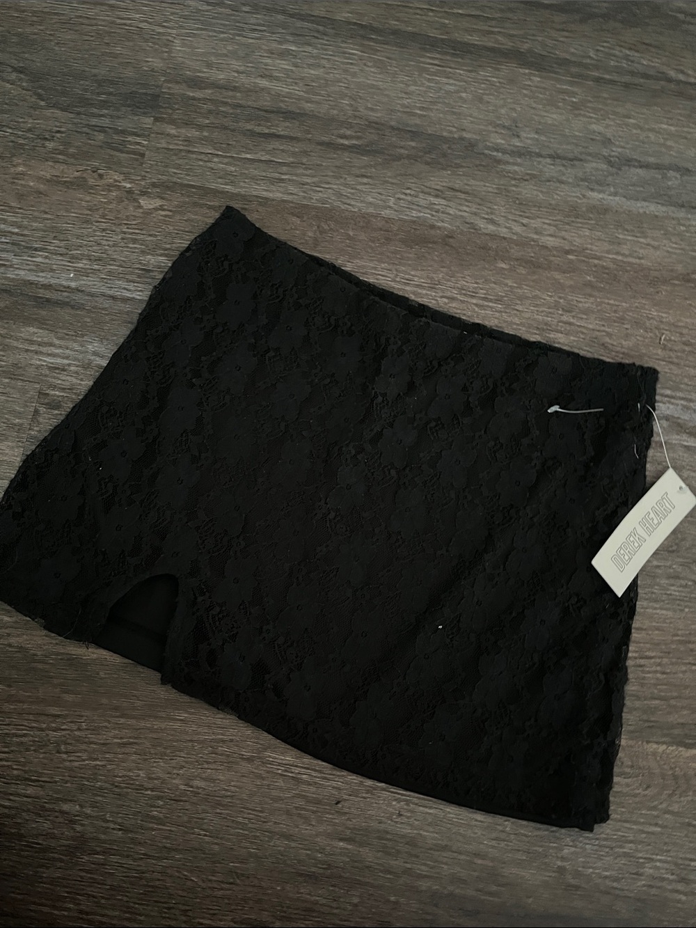 Derek Heart Black Lace Mini Skirt